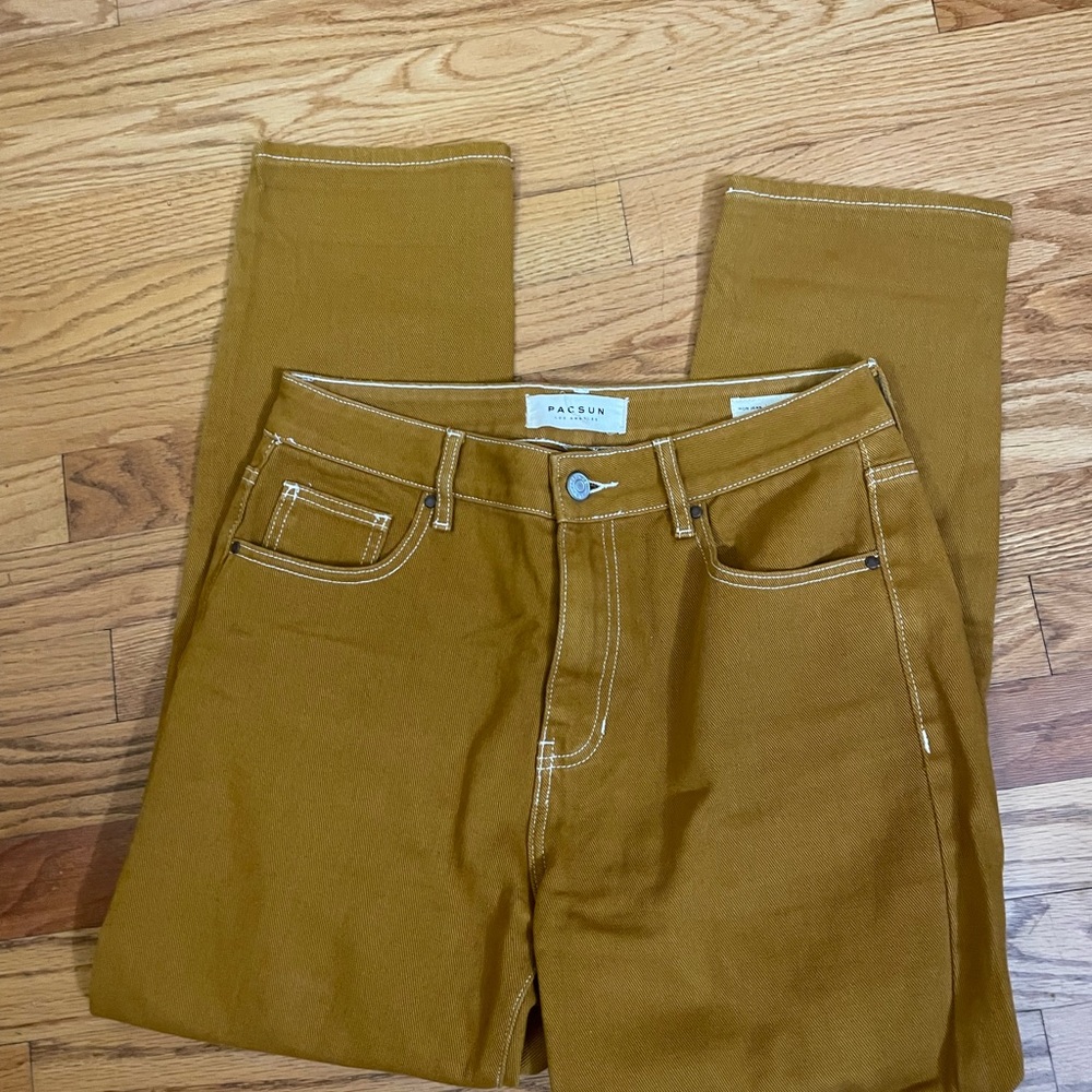 Yellow PacSun mom jeans